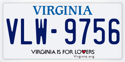 VA license plate VLW9756