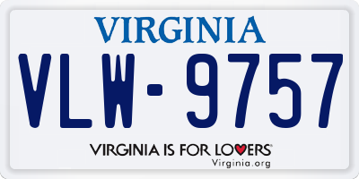 VA license plate VLW9757