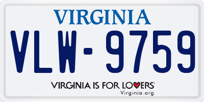 VA license plate VLW9759