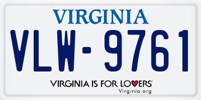 VA license plate VLW9761