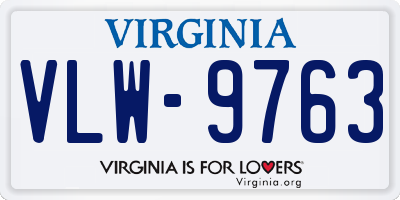 VA license plate VLW9763