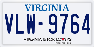 VA license plate VLW9764