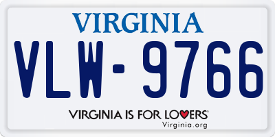 VA license plate VLW9766