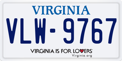 VA license plate VLW9767