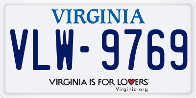 VA license plate VLW9769