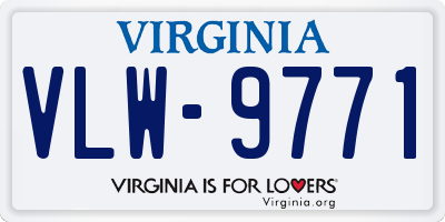 VA license plate VLW9771