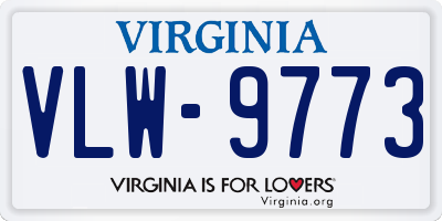 VA license plate VLW9773