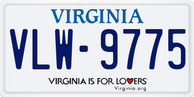 VA license plate VLW9775