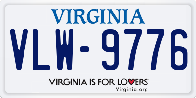 VA license plate VLW9776