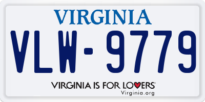 VA license plate VLW9779