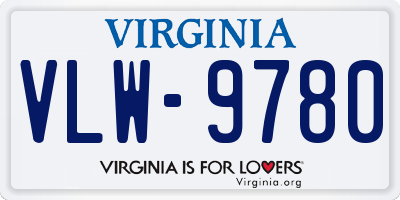 VA license plate VLW9780