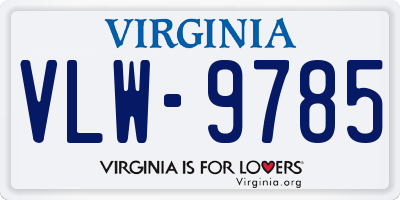 VA license plate VLW9785