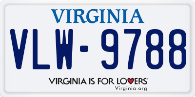 VA license plate VLW9788