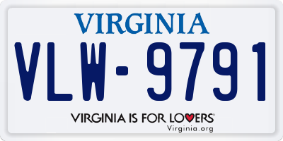 VA license plate VLW9791