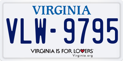 VA license plate VLW9795