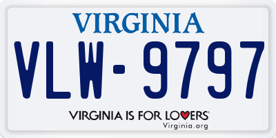 VA license plate VLW9797