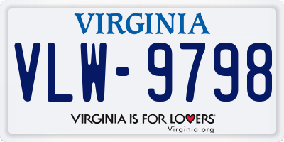 VA license plate VLW9798