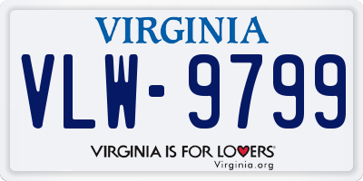 VA license plate VLW9799