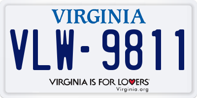 VA license plate VLW9811