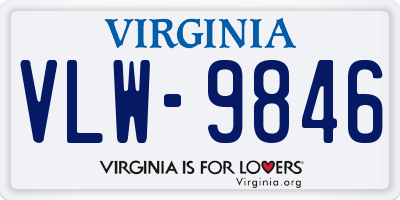 VA license plate VLW9846