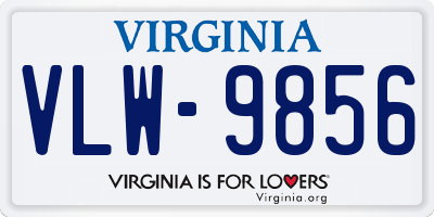 VA license plate VLW9856