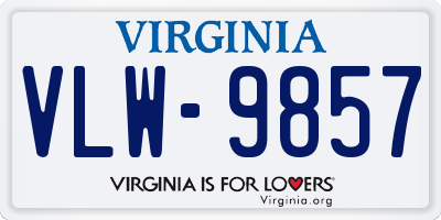 VA license plate VLW9857