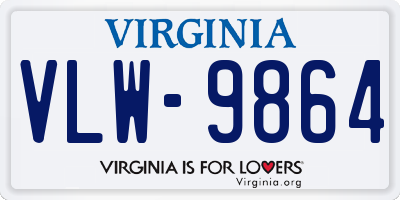 VA license plate VLW9864