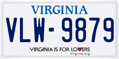 VA license plate VLW9879