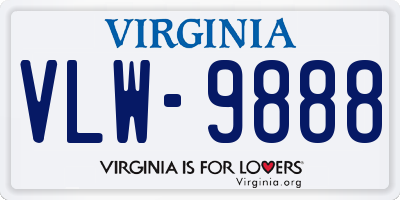 VA license plate VLW9888