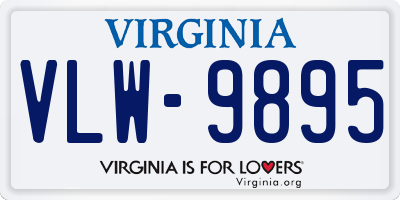 VA license plate VLW9895