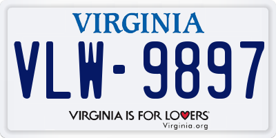 VA license plate VLW9897