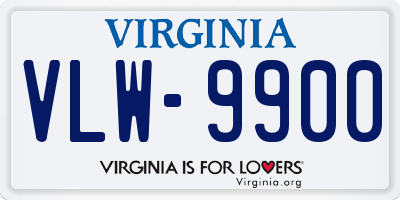 VA license plate VLW9900