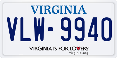 VA license plate VLW9940