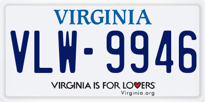 VA license plate VLW9946