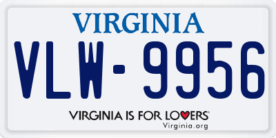 VA license plate VLW9956