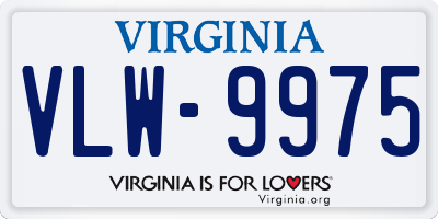 VA license plate VLW9975