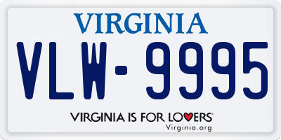 VA license plate VLW9995