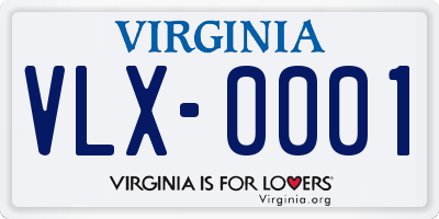 VA license plate VLX0001