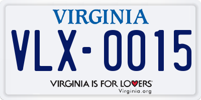 VA license plate VLX0015