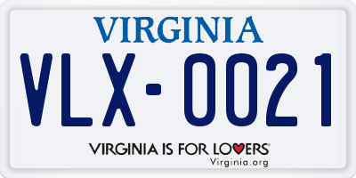 VA license plate VLX0021