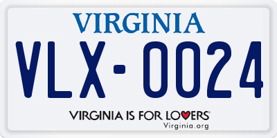 VA license plate VLX0024