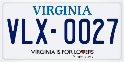 VA license plate VLX0027