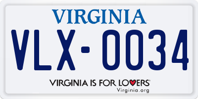 VA license plate VLX0034