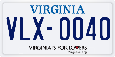 VA license plate VLX0040