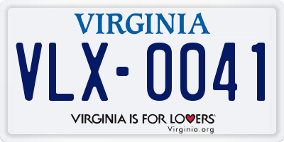 VA license plate VLX0041