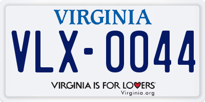 VA license plate VLX0044