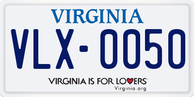 VA license plate VLX0050