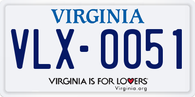 VA license plate VLX0051