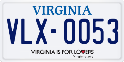 VA license plate VLX0053