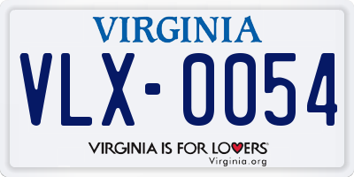 VA license plate VLX0054